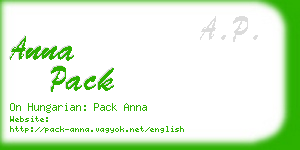 anna pack business card